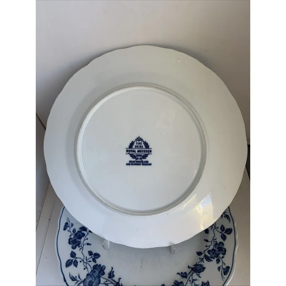 4 Royal Meissen Fine China Blue/White Bread & Butter Desert Plates 6.5